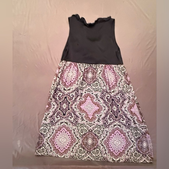 Alice & Trixie Black/Purple Paisley 100% Silk Sleeveless Mini Dress Size XS $198 - Picture 3 of 8